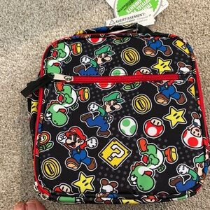 Super Mario Themed Black Lunch Bag